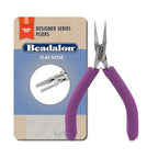 Beadalon Designer Series Flat Nose Pliers, Purple Vinyl-Free Grips, Stainless Steel, Box Joint, Double Leaf Springs, 4.75 in - color: Purple, style: Flat Nose