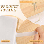 Necklace Dispaly Stand with 18 Hooks, Wooden Velvet Necklace Organizer Holder for Dispaly Necklaces Bracelet, Jewelry Stand Display with Elastic band for Selling Vendors Home,Beige