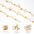 KYUNHOO Gold Plated Sequin Star Chain for Jewelry Making Hollow Moon Link Jewelry Supplies Stainless Steel Bulk Chains for Handcraft DIY - color: Star Gold