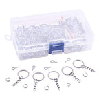 Swpeet 450Pcs 4/5" 20mm Sliver Key Chain Rings Kit, Including 150Pcs Keychain Rings with Chain and 150Pcs Jump Ring with 150Pcs Screw Eye Pins Bulk for Jewelry Findings Making (20mm, Sliver) - color: Sliver, size: 20mm