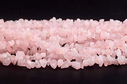 Natural Chip Stone Beads Rose Quartz 5-8mm About 400 Pieces Irregular Gemstones Healing Crystal Loose Rocks Bead Hole Drilled DIY for Bracelet Jewelry Making Crafting (5-8mm, Rose Quartz) - color: Rose Quartz