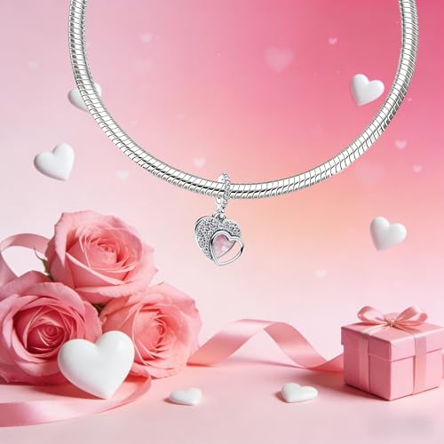 Mother Heart Charms for Bracelets Love Mom Flowers Charm Jewellery for Women - style: Double Heart Mother Charms