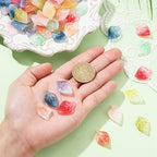 Ipotkitt 100 Pcs Baking Painted Glass Leaf Charms Mixed Color Tree Leaf Charms Crystal Plant Leaves for DIY Earring Bracelet Necklace Jewelry Making - color: 100pcs-Glass Leaf Charms-23x16x5mm