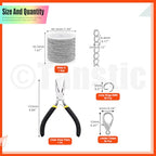 Tanstic 102Pcs 30 Feet Jewelry Making Chains Necklace Chains Bulk Cable Link Chain with 50Pcs Jump Rings, 50Pcs Lobster Clasps, Pliers for Bracelet Necklace Making(White) - color: White