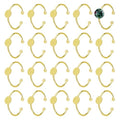 DICOSMETIC 20Pcs Adjustable Blank Ring Golden Pad Ring Base Half Round Cabochon Ring Brass Bezel Trays Rings Open Cuff Ring Finger Ring Settings Component for DIY Rings Making - color: Golden