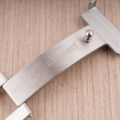 StrapHabit Quick Adjust Ratcheting Deployant Watch Clasp Buckle - Stainless Steel Deployment for Stainless Steel Bracelets - color: Silver, size: 20mm