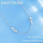 Necklace Extender Silver Durable Necklace Extenders, 925 Sterling Silver Chain for Bracelet Anklet, 2 Piece Set 2" 3" Inches - color: Silver, size: 2 3 inch
