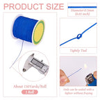 Pandahall 150 Yards Nylon Beading Cord 0.5mm Braided Nylon Thread String Chinese Knotting Cord with Plastic Spool for DIY Craft Jewelry Making (Blue)