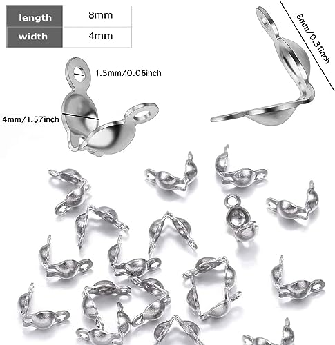 1000PCS Jewelry Making Accessories Set, 100 Lobster Claw Clasps 300 Crimp Beads Crimp Beads Clasps Caps 600 Open Jump Ring Connectors for DIY Bracelet Necklace Crafts Jewelry Making(Platinum) - color: Platinum