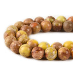 8mm Yellow Sea Sediment Imperial Jasper Round Gemstone Natural Stone Loose Beads for Jewelry Making Design Crafts 45 Pcs 15 Inch - color: Yellow, size: 8mm