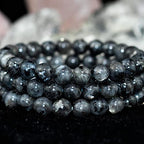8mm Natural Gemstone Stretch Bracelet, Handmade Unisex Crystal Bracelets for Meditation, Yoga, Spiritual Healing & Positive Energy - color: Labradorite