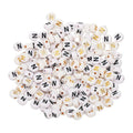 HARFINGTON 200 Pcs 4x7mm Acrylic Letter Beads, Round White Alphabet Beads Letter N, Alphabet Spacer Beads for Jewelry Making Bracelets Necklaces - style: Letter N