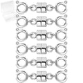 MKCYD Double Magnetic Necklace Clasps and Closures, Necklace Extenders for Women, 14K Gold and Silver Magnetic Jewelry Clasps for Bracelets - color: Silver