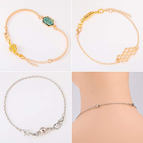 Honoson 31 Pcs Necklaces Bracelets Extender Set Includes 4 Colors Chain Extender 3 Style Magnetic Clasps Jewelry Locking Clasps Closures Lobster Clasp Connector for DIY Crafts Making Supplies
