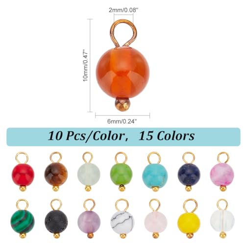 PH PandaHall Natural Gemstone Pendants & Charms - Crystal Stone Charms for DIY Crafts