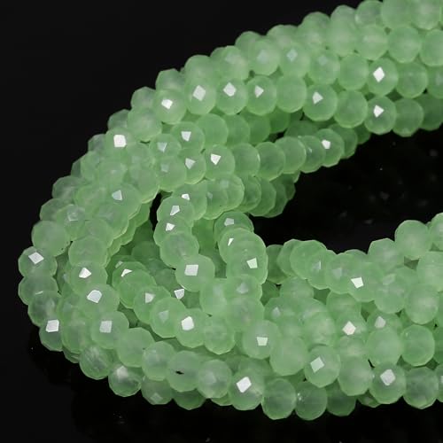 5 Strands 4mm 550PCS Dark Green Crystal Beads, Song Xi Porcelain Jade Glass Beads for Jewelry Making, Gemstone for Necklace Earring, Arts and Crafts, DIY and Craft Supplies - color: Dark Green, size: 4mm(5 Strands)