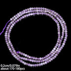 2mm 180pcs Natural Amethyst Stone Beads, Songxi Small Faceted Round Loose Gemstone for Jewelry Making, DIY Art and Craft, Bracelet Necklace (1 Strand) - color: Amethyst, size: 1.9-2.4mm