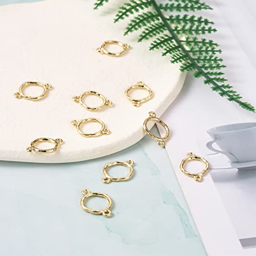 FASHEWELRY Golden Bow Connector Charms Bulk, Christmas Bowknot Link Charms, Infinity Links Geometric Hollow Bezel Pendants for Earring Bracelet Necklace Keychains Jewelry Making - color: Light Gold-Ring
