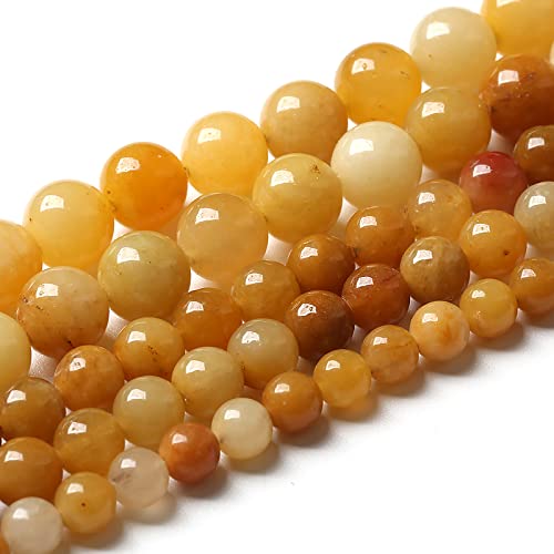 180PCS 4mm 45pcs Natural Yellow Aventurine Jade Beads Round Loose Beads Energy Crystal Healing Power Gemstone for Jewelry Making DIY Bracelet 32" 2 Strands - color: Yellow Aventurine Jades, size: 4mm(2 strands)