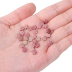 Songxi 60pcs 6mm Rose Plum Blossom Natural Stone Beads for Jewelry Making, Smooth Loose Flower Shape Gemstone Beads for Bracelets Necklace Earrings Making Supplies ﻿ - color: Rose