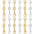 12PCS Magnetic Necklace Clasp and Closures with Double Lobster Clasp, 14K Gold & Silver Jewelry Extenders for Women Necklaces, Bracelets & DIY Crafts - color: 6pcs gold6silver