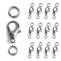 AD Beads 50 Pieces Lobster Claws Clasps Plus 100 Pieces 7mm Open Jump Rings Suitable for Necklace Bracelets Jewelry (8x15mm, Gunmetal) - color: Gunmetal, size: 8x15mm