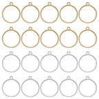 80pcs Open Bezels for Resin,Hollow Frame Pendants Open Back Frame Pendant Round Open Back Bezel Resin Casting Frame Pendant for Pressed Flower, Earrings, Bracelet, DIY Crafts(K Gold,White K) - color: K Gold,White K;Round