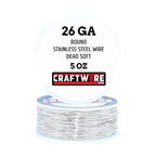 Solid Bare Stainless Steel Wire Round Selection, Dead Soft, 5OZ, 26 Gauge. - color: Stainless Steel, size: Stainless Steel 5 OZ - 26 GA