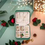 Vlando Small Travel Jewelry Box Organizer Display Storage Case for Girls Women Gift Rings Earrings Necklaces, Dark Green - color: Dark Green