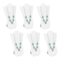 MOOCA White Faux Leather MDF Wood Jewelry and Necklace Easel Display Stand, Set of 6 - color: White Faux Leather, 6 pcs