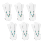 MOOCA White Faux Leather MDF Wood Jewelry and Necklace Easel Display Stand, Set of 6 - color: White Faux Leather, 6 pcs