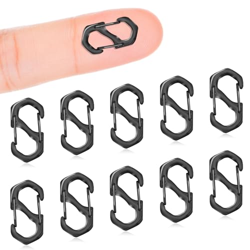 10Pcs Double Opening Lobster Clasps Necklace Shortener Clasp Bracelet Clasps and Closures Stainless Steel Necklace Clasp S Lock Chain Shortener for Necklace Bracelet Connector Jewelry Making(Black,M) - color: 10PCS-Black, size: Medium