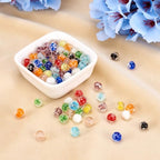 Elecrelive 100Pcs Round Glow in The Dark Glass Beads 8mm Luminous Round Lampwork Beads for DIY Bracelet Necklace Earring Jewelry Making - color: Mix Colors