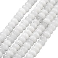 1 Box 148PCS 5x8MM Natural White Jade Beads with Hole Abacus Stone Crystal Energy Power Disk Rondelle Gemstone Flat Loose Spacer Bead for Jewelry Making Bracelet Adult DIY Crafts Supplies - color: White, size: 148pcs