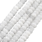 1 Box 148PCS 5x8MM Natural White Jade Beads with Hole Abacus Stone Crystal Energy Power Disk Rondelle Gemstone Flat Loose Spacer Bead for Jewelry Making Bracelet Adult DIY Crafts Supplies - color: White, size: 148pcs