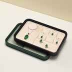 Oirlv Jewelry Display Tray for Vendors Velvet Jewelry Tray with Compartments for Rings and Necklaces(Green) - color: Green P21701