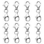 OHINGLT Double Lobster Claw Clasps Necklace Extender Silver, Double End Design Necklace Clasps and Closures, Bracelet Connector Suitable for Jewelry Making (8PCS Silver) - color: 8PCS Silver