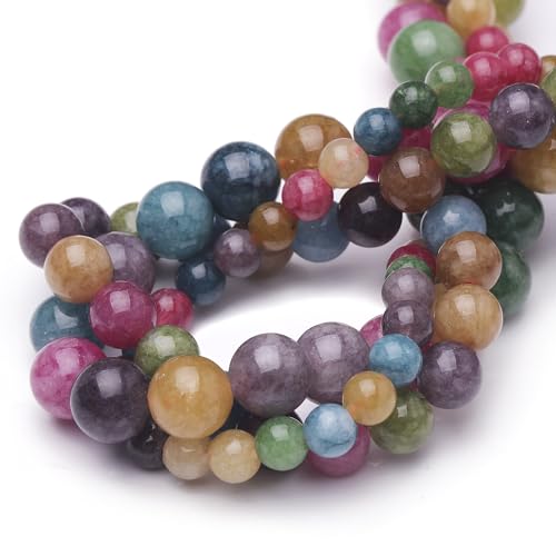 Natural Stone Beads for Jewelry Making,6mm Blue Tourmaline Polished Smooth Round Gemstone Beads for Bracelet Necklace 15 Inch - color: Blue Tourmaline, size: 6mm