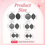 PATIKIL Pendant Trays for Jewelry Making, Blank Pendants Iron Double-hanging Bezel Settings Flat Base for Necklace Bracelet Charm - color: Black Tone