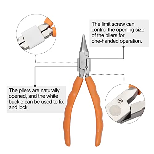 6" Chain Nose Stainless Steel Pliers - Eyeglasses Repair & Adjustment Tools with Screwdriver and Glasses Cloth - style: Chain Nose Plier