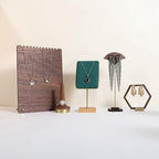 Green necklace holder small jewelry stand, Velvet necklace display stand for selling, metal jewelry organizer necklace hanger【Green】 - color: Green