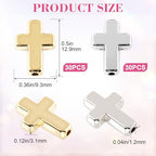 60 Pcs Cross Charms for Jewelry Making, Religious Cross Beads for Bracelets, Crosses for Jewelry Making, Bracelets, Necklaces, DIY Crafts (Gold, Silver) - color: 60pcs, 13x9mm, Gold,Silver
