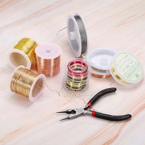 PATIKIL 26 Gauge Jewelry Wire, 328 Feet/100M Pure Copper Jewelry Beading Wire Soft Metal Plant Stem Ties for Craft, Gold Tone (0.016") - color: Gold Tone, size: 26 Gauge