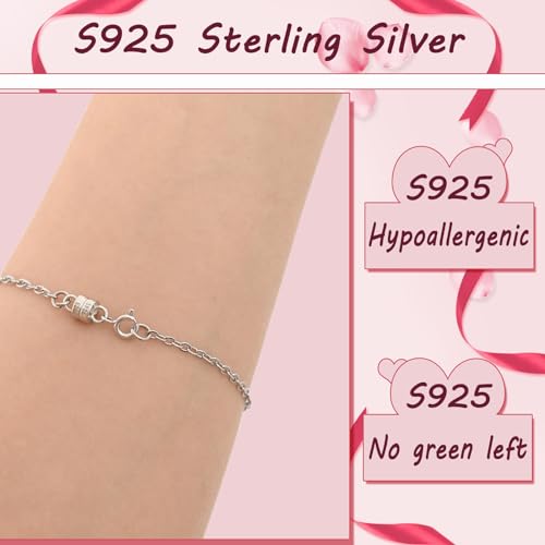 Serundo Auto 925 Sterling Silver Magnetic Necklace Clasps and Closures Min Magnetic Clasps for Necklaces Bracelets Chain Extender Connector for Jewelry Making Necklace 2Pack - color: silver