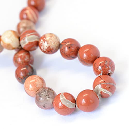 KISSITTY 235pcs 8mm Natural Red Jasper Bead Strands, Mixed Gemstone Crystal Beads Round Chakra Beads Energy Healing Crystals Gemstones for DIY Jewelry Making - color: Natural Red Jasper