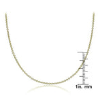 Hoops & Loops Sterling Silver 1.5mm Rolo Adjustable Chain Necklace, from 12" to 20" - color: 20"-Gold Flash Silver