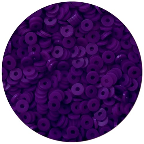2000pcs Purple Clay Beads for Bracelets Making- Heishi Polymer Flat Disc Spacer Clay Bead for Jewelry Earring DIY Crafts 6mm - color: Purple Clay Beads, size: Small Pack(Single Color )