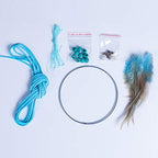 FANDOL DIY Dream Catcher Beginner Kit, Making Dream Catcher Supplies Include Metal Hoop, Feathers, Faux Suede Cord, Thread, Wood Beads (Sky Blue) - color: Sky Blue