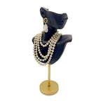 Jewelry Display Stand Jewelry Mannequin Bust Necklace Earring Display Holder Stand, Necklace Bust Jewelry Bust Stand Easel Rack for Selling Show Home Gift - color: Black