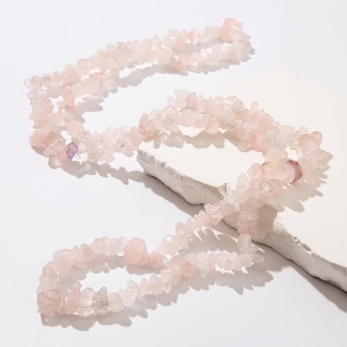 Natural Chip Stone Beads About 200pcs Powder Crystal Stones 5-8mm Irregular Gemstone Healing Crystal Loose Rocks for Bracelet Necklace Earrings Jewelry Making(Powder Crystal) - color: powder crystal